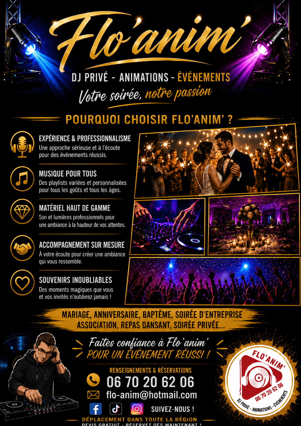 Flyers 2 — animation Soirée par Flo'anim', DJ dans le Jura et la Bourgogne-Franche-Comté